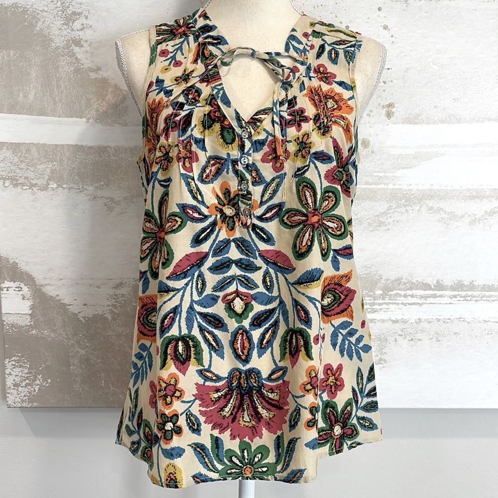 Floral Bloom Sleeveless Vintage Top